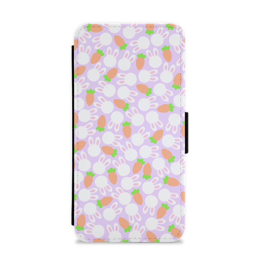 Rabbits And Carrots - Easter Patterns Flip / Wallet Phone Case