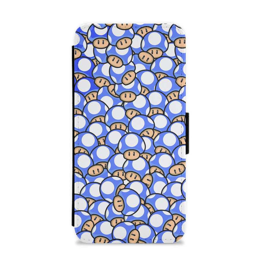 Mushroom Pattern - Dark Blue Flip / Wallet Phone Case