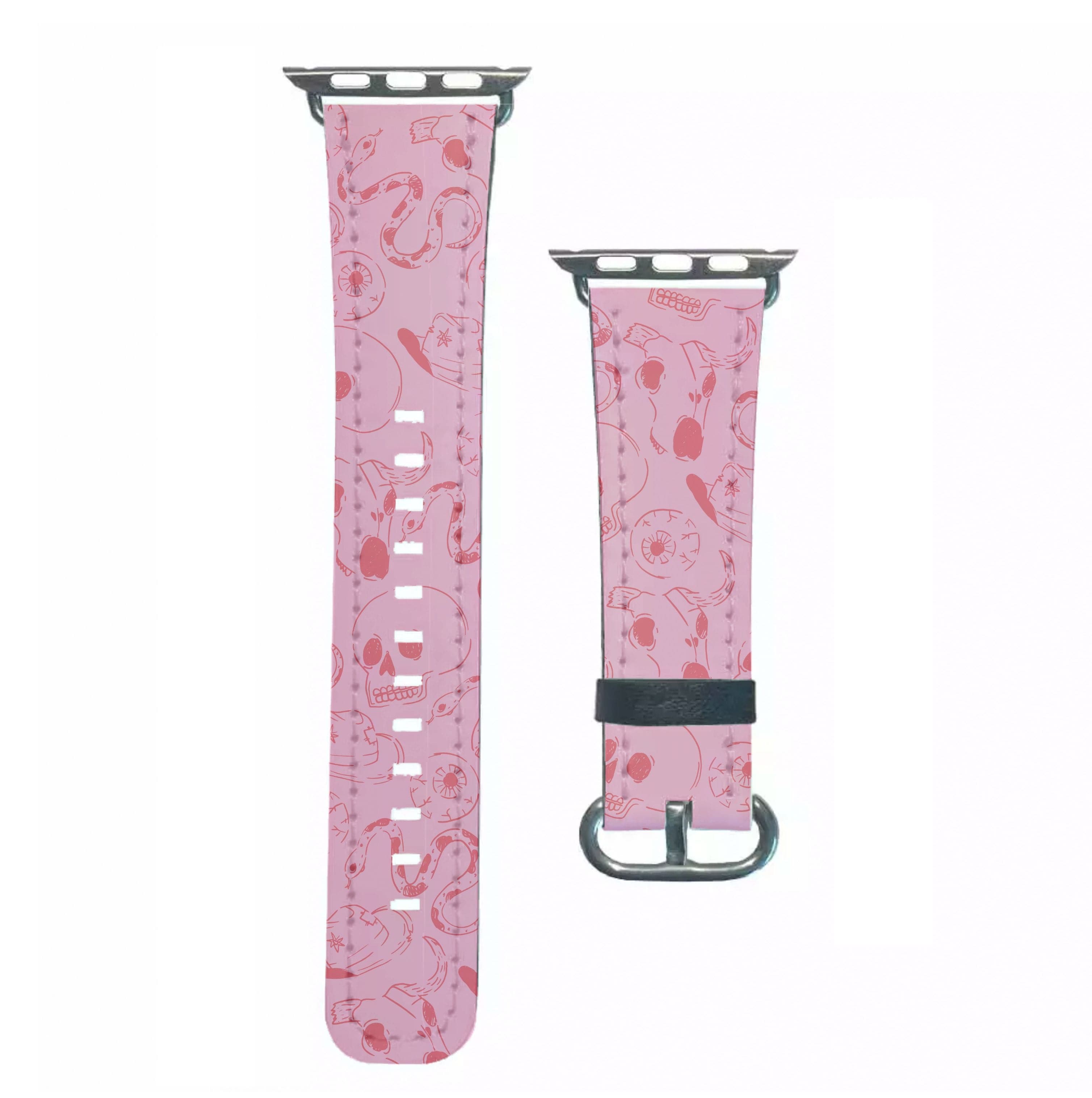 Pink Snakes And Skulls - Western Apple Watch Strap