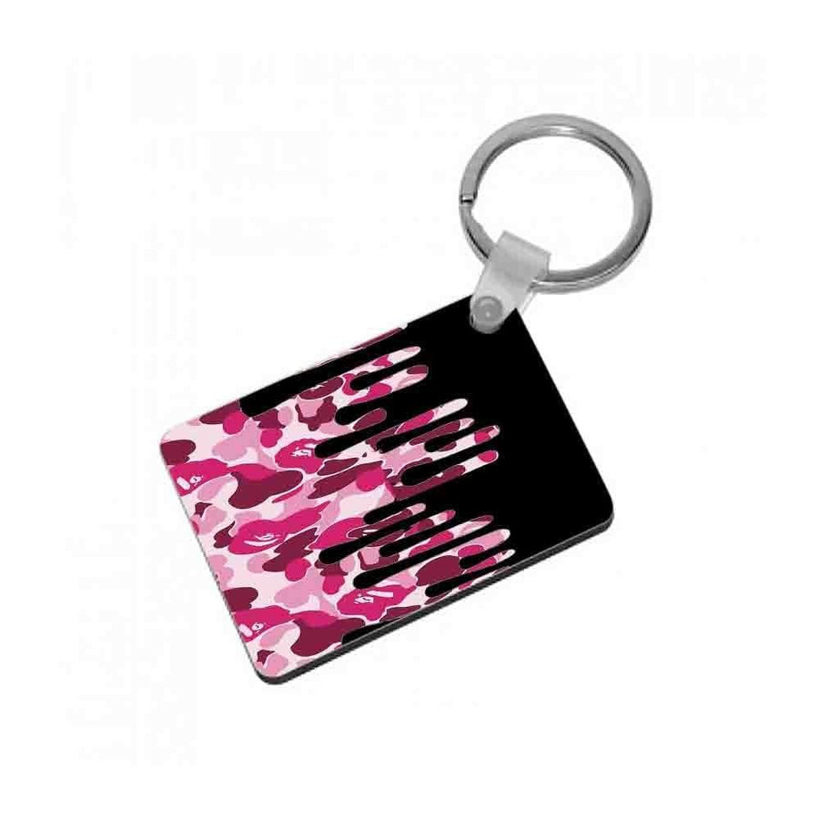Kylie Jenner - Black & Pink Camo Dripping Cosmetics Keyring - Fun Cases