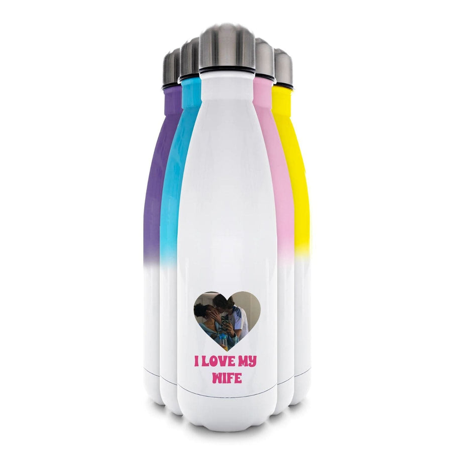 I Love My Wife - Personalised Couples Water Bottle