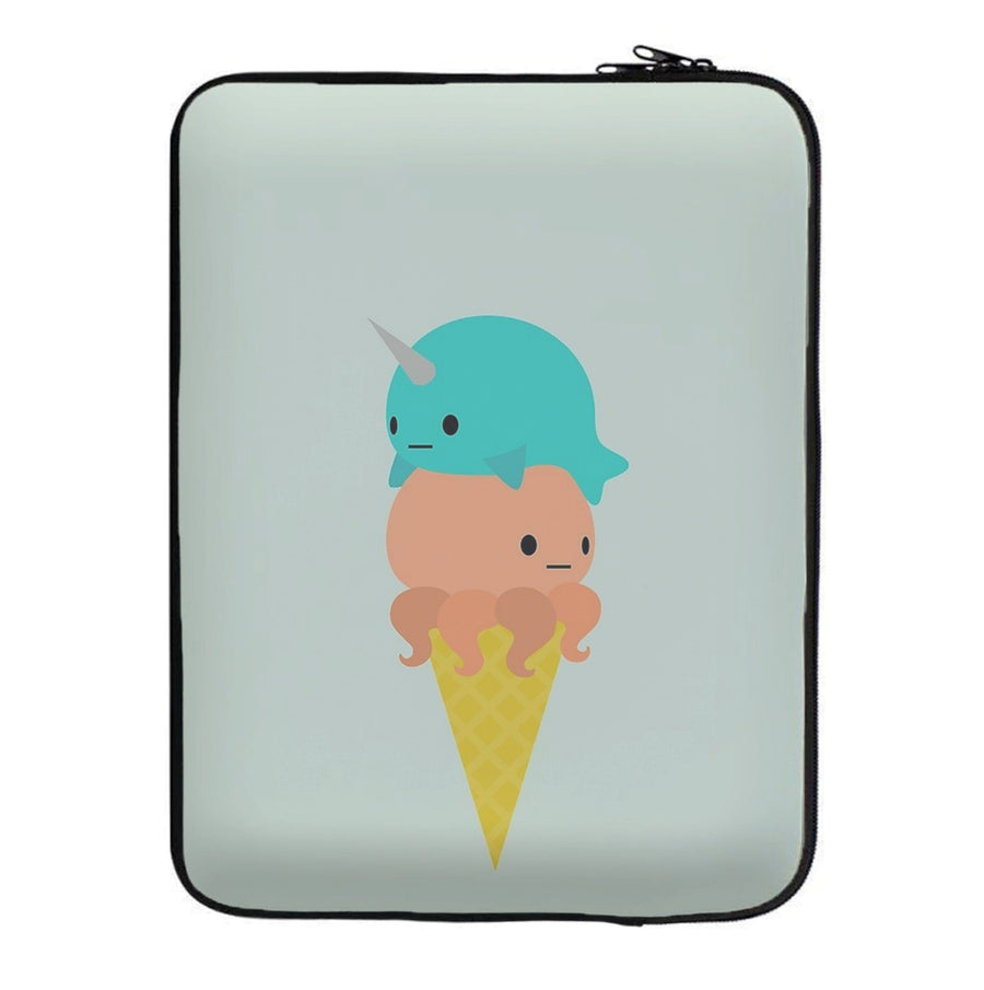 Narwhal Octopus Ice Cream Laptop Sleeve