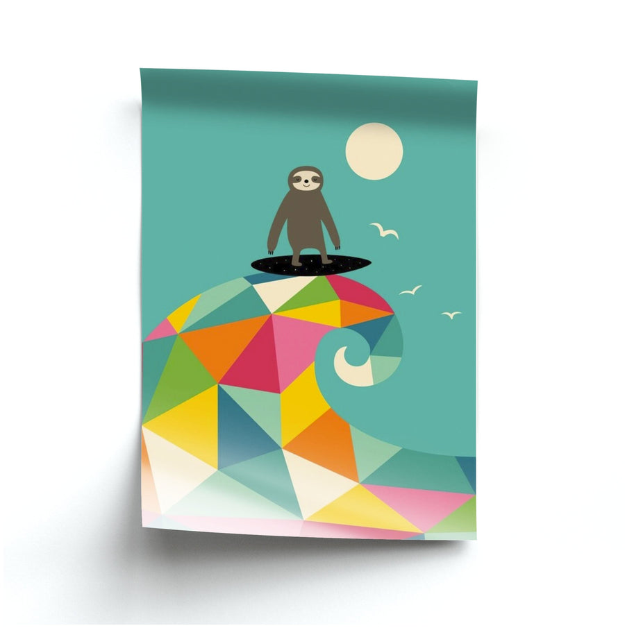 Surfing Sloth Poster