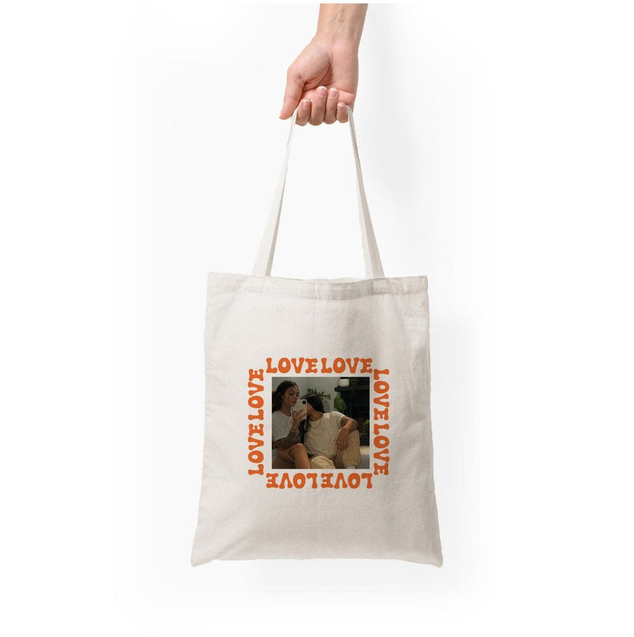Love, Love, Love - Personalised Couples Tote Bag