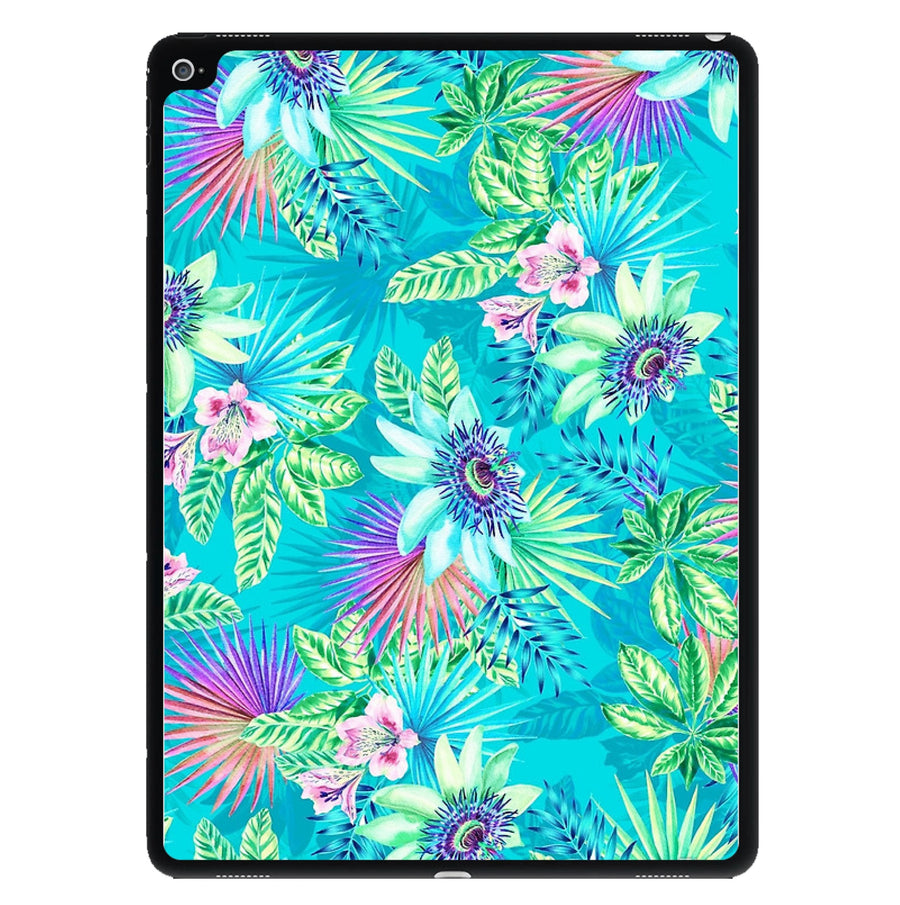 Blue Floral Pattern iPad Case