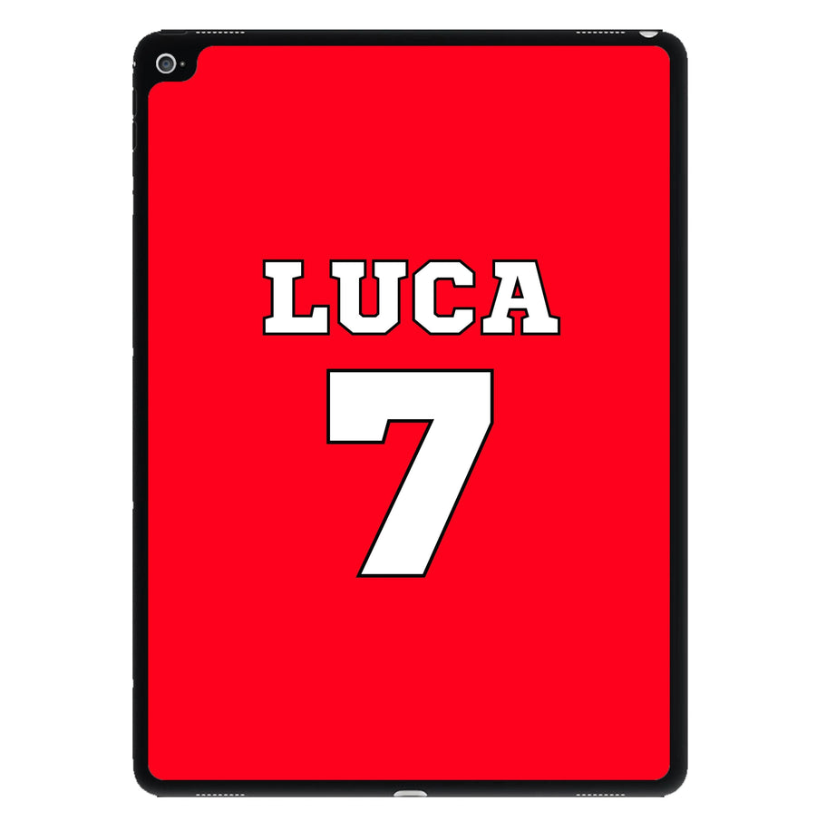 Red - Personalised Football   iPad Case