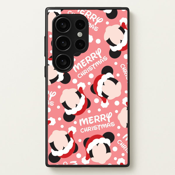 Merry Christmas Cartoon Mouse Pattern Galaxy S24 Ultra Case