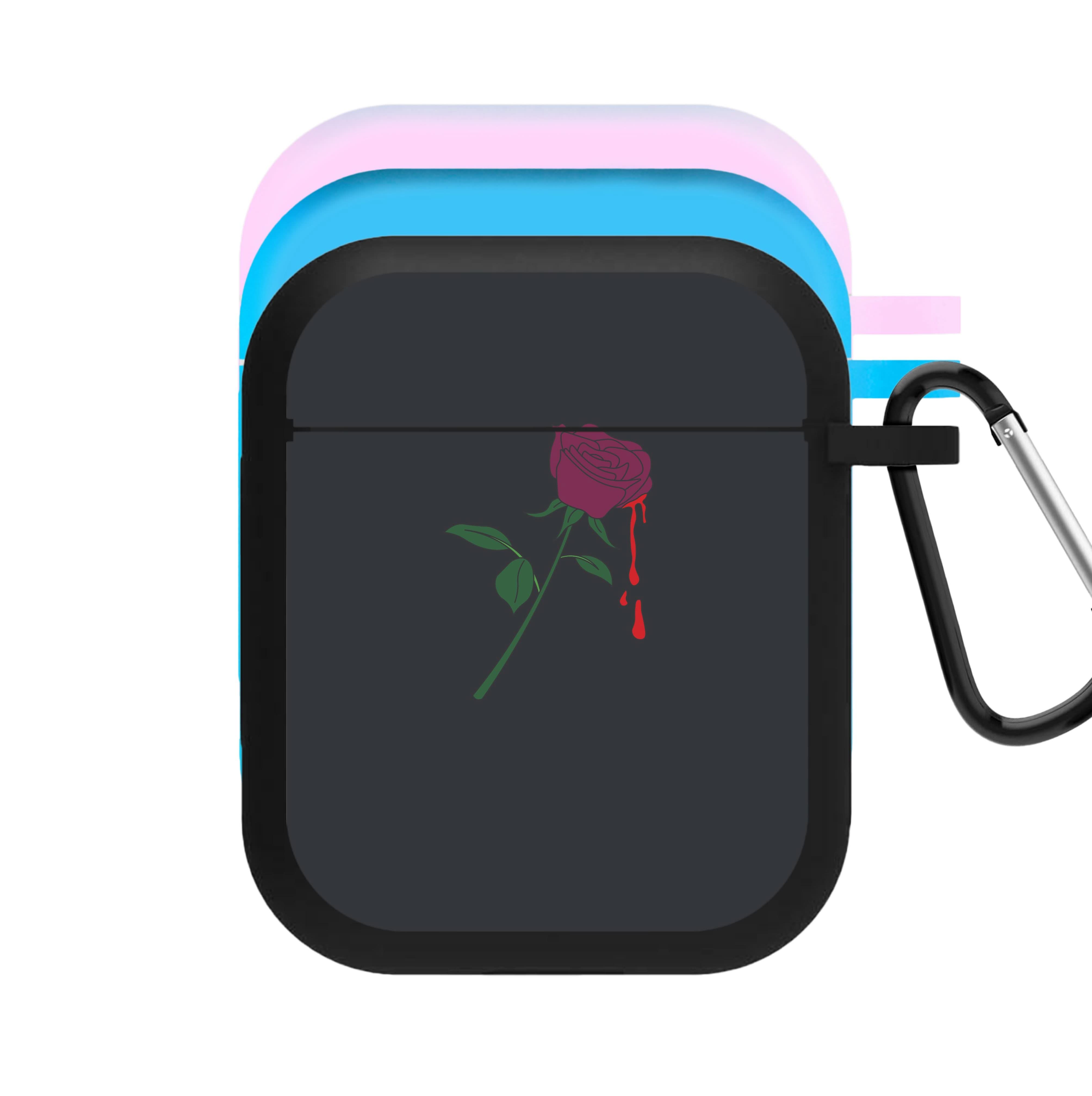 Dark Pink Rose AirPods Case