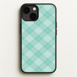Light Cyan Tartan Christmas Pattern iPhone 13 Mini Case
