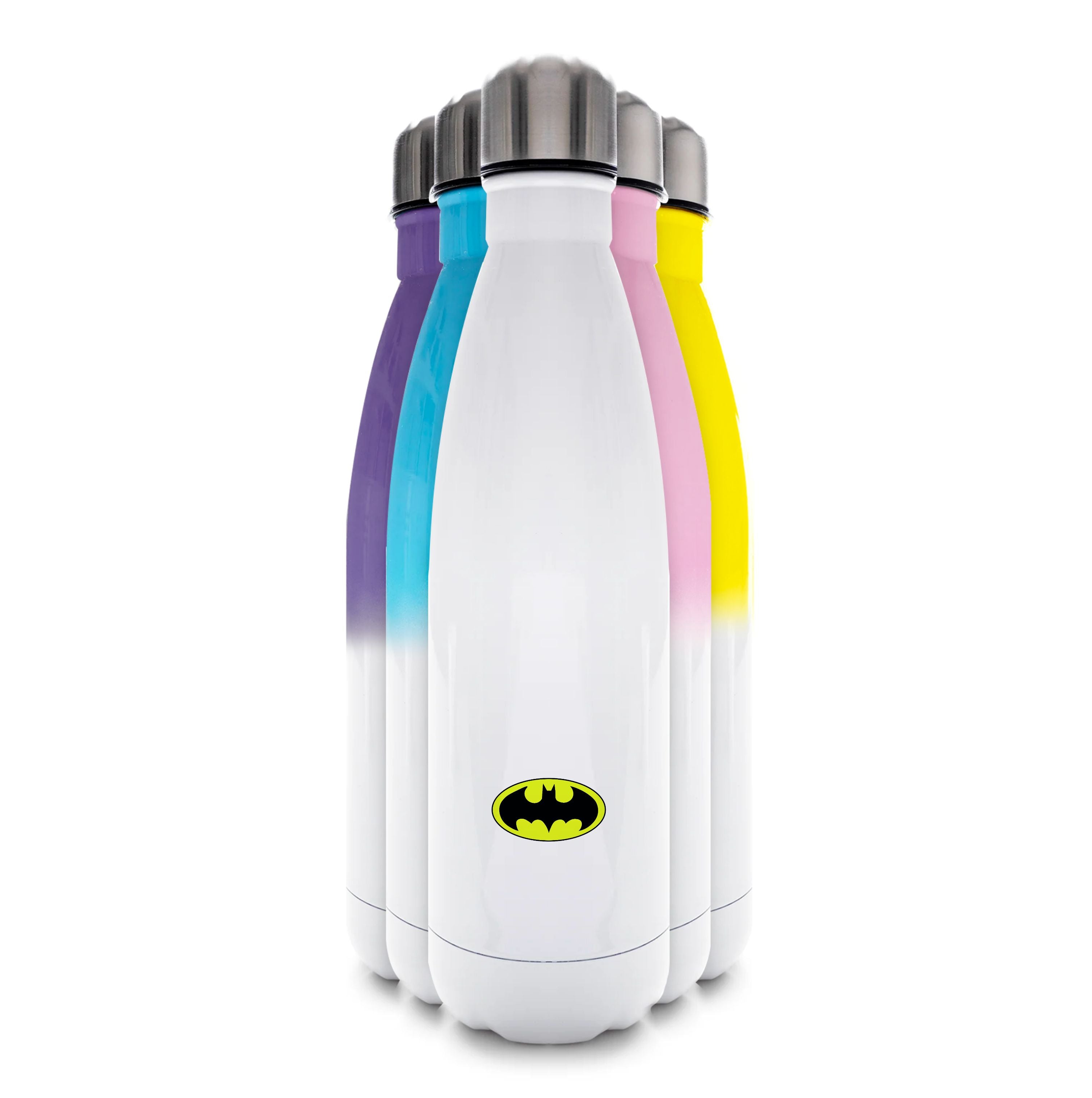 Black Bat Superhero Logo Water Bottle