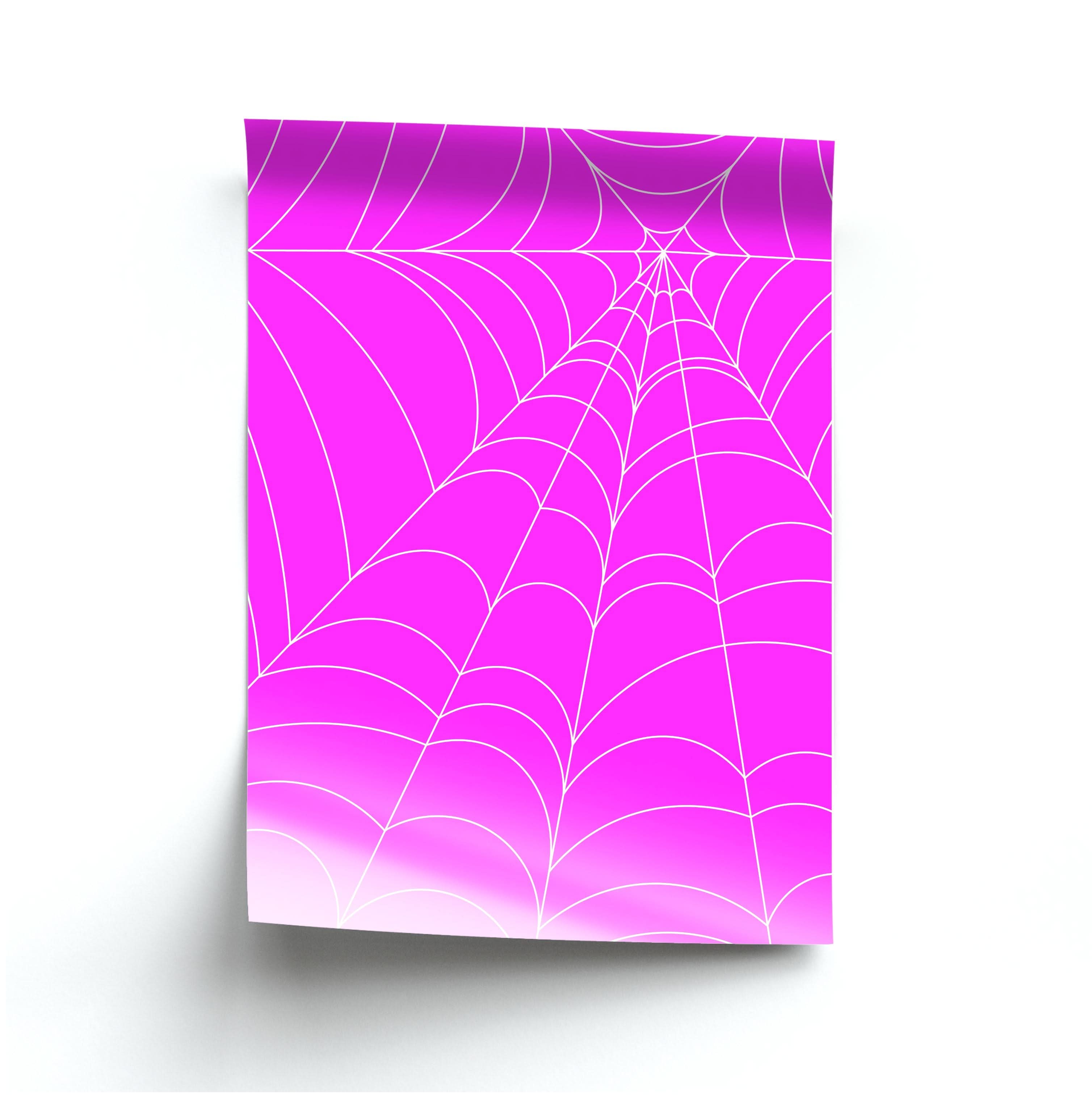 Pink Cobwebs Pattern Poster