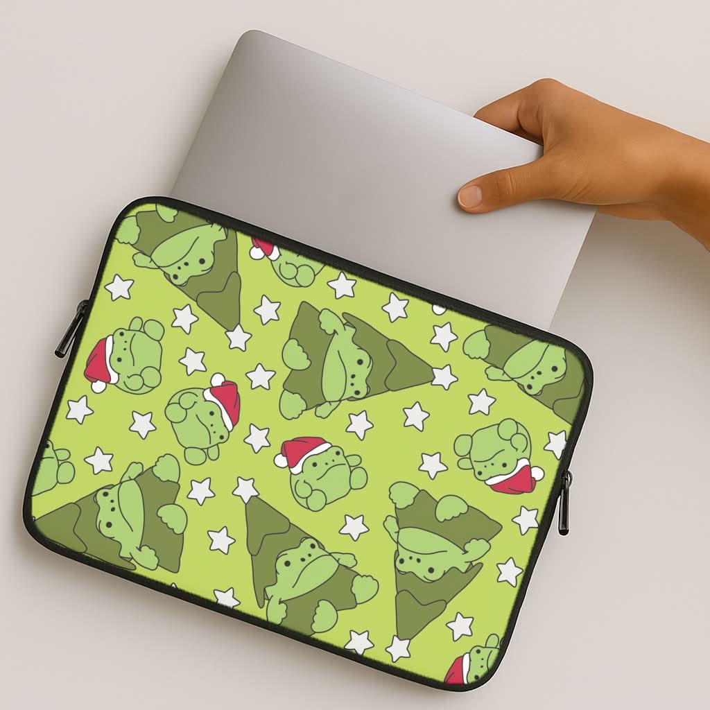 Christmas Frogs And Stars Plush Pattern MacBook Cover