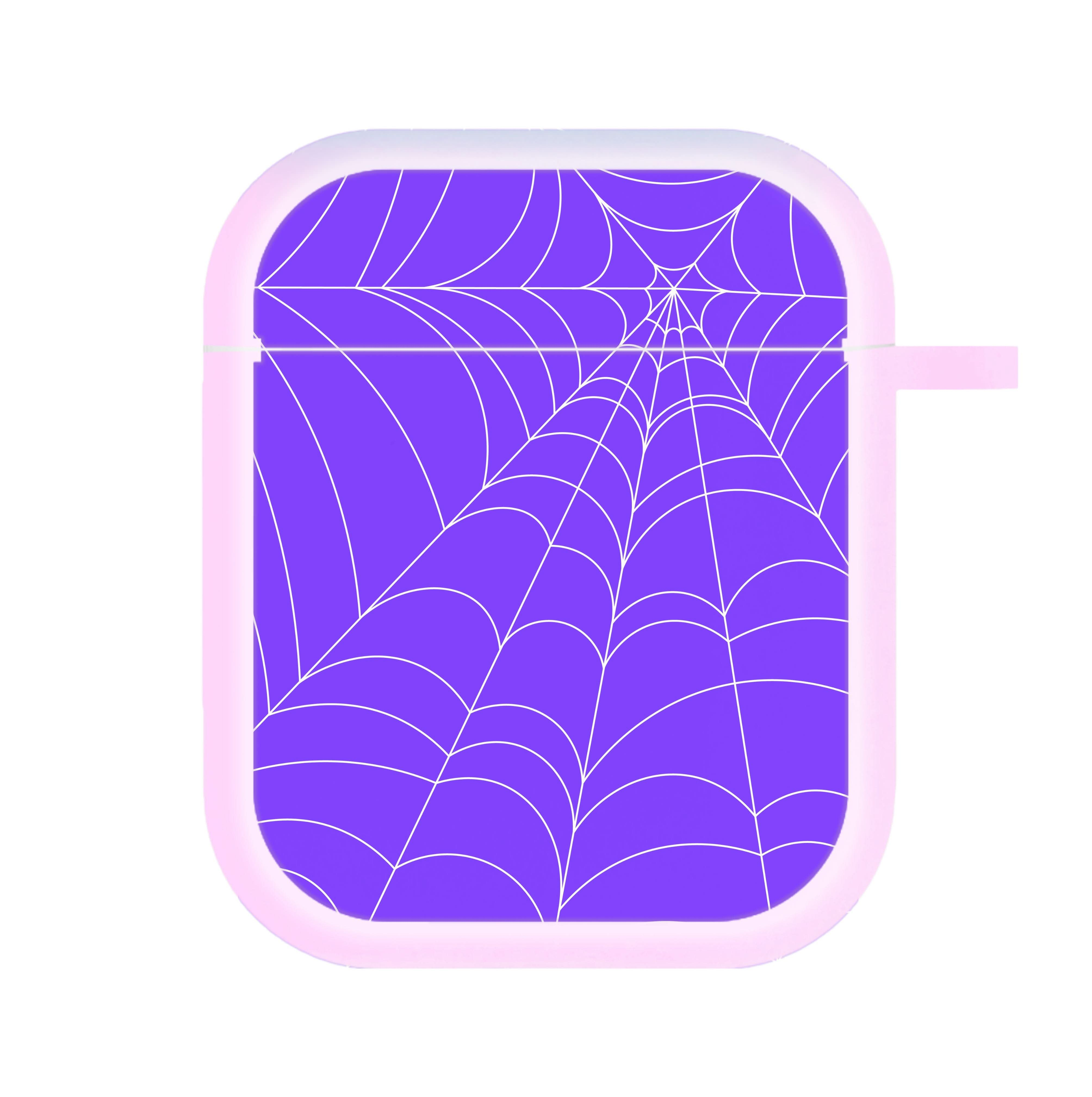 Purple Cobweb Pattern AirPods Case