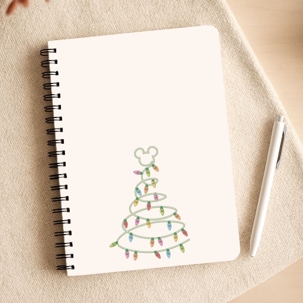 Cartoon Mouse Christmas Tree Lights Notepad