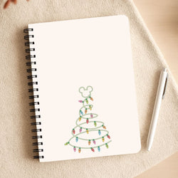 Cartoon Mouse Christmas Tree Lights Notepad