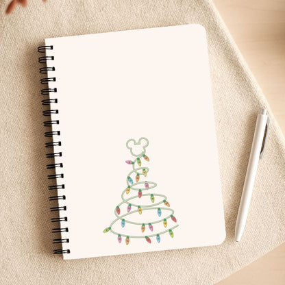 Cartoon Mouse Christmas Tree Lights Notepad