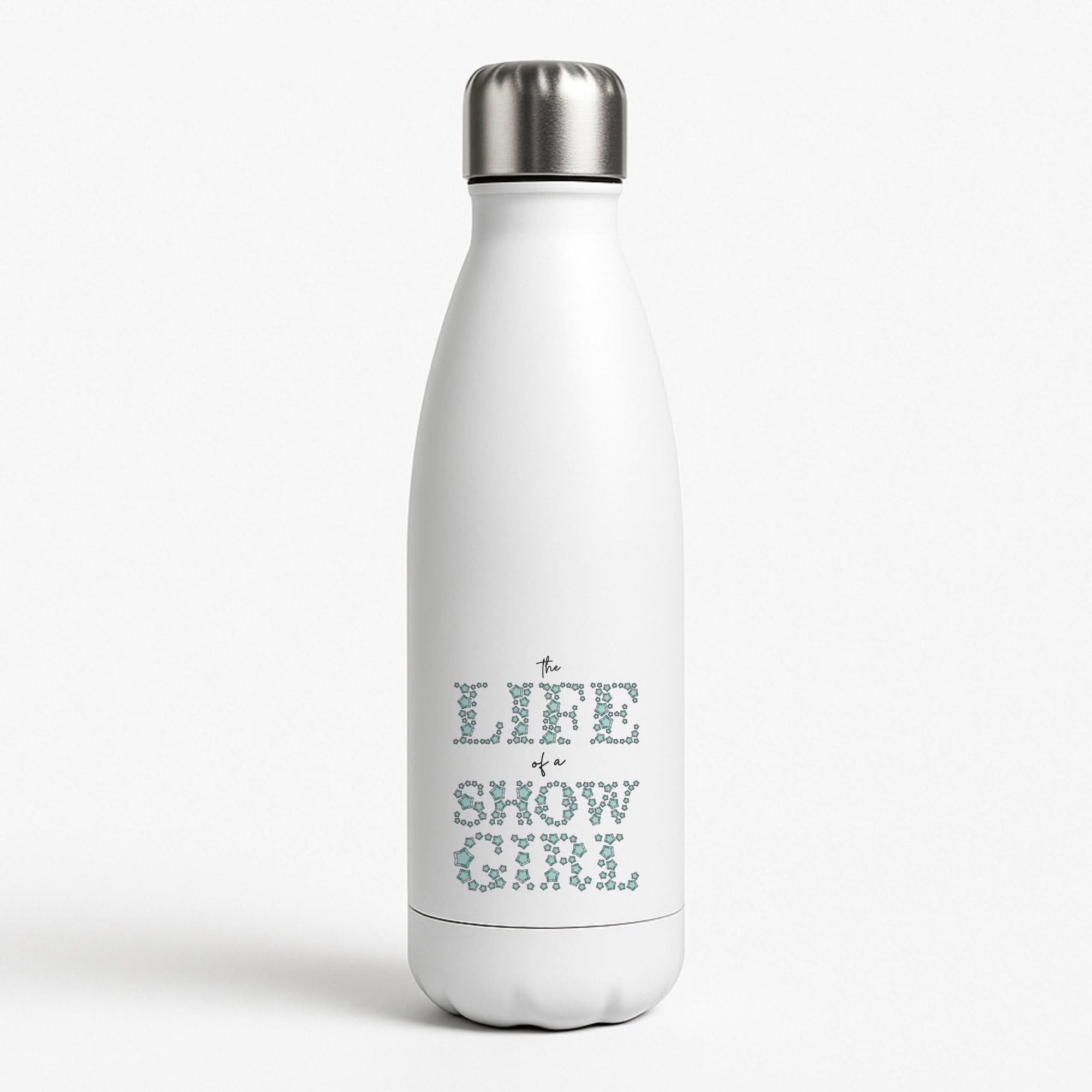 TLOAS Bedazzled Writing White Water Bottle