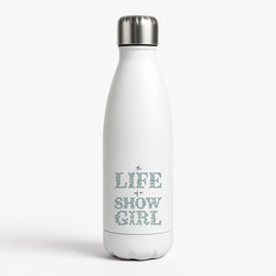 TLOAS Bedazzled Writing White Water Bottle