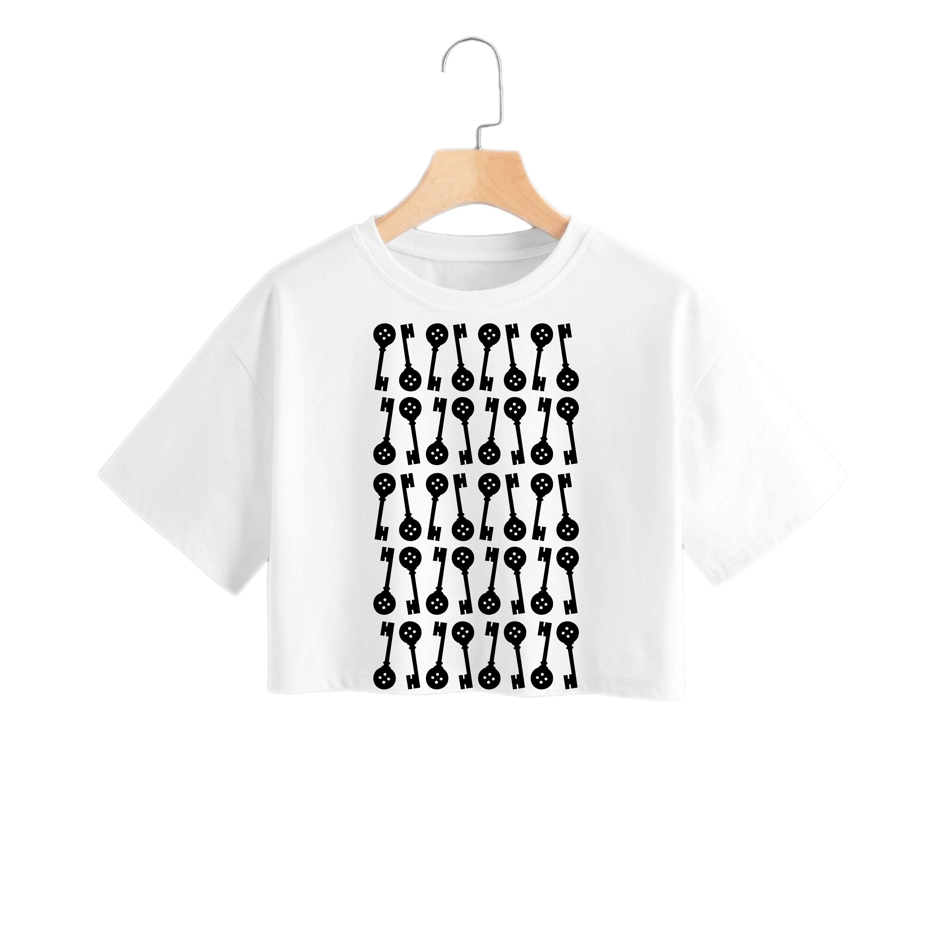 Key Pattern Crop Top