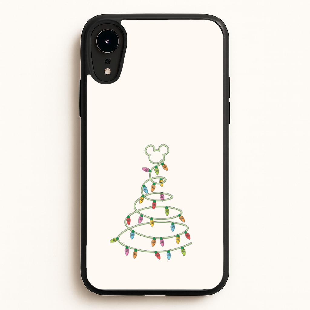 Cartoon Mouse Christmas Tree Lights iPhone XR Case