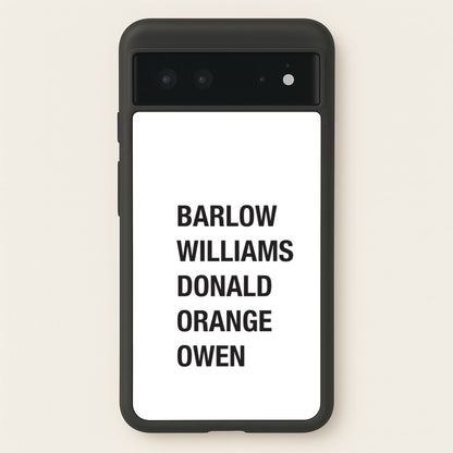 Take Band Members Names Google Pixel 6 Case