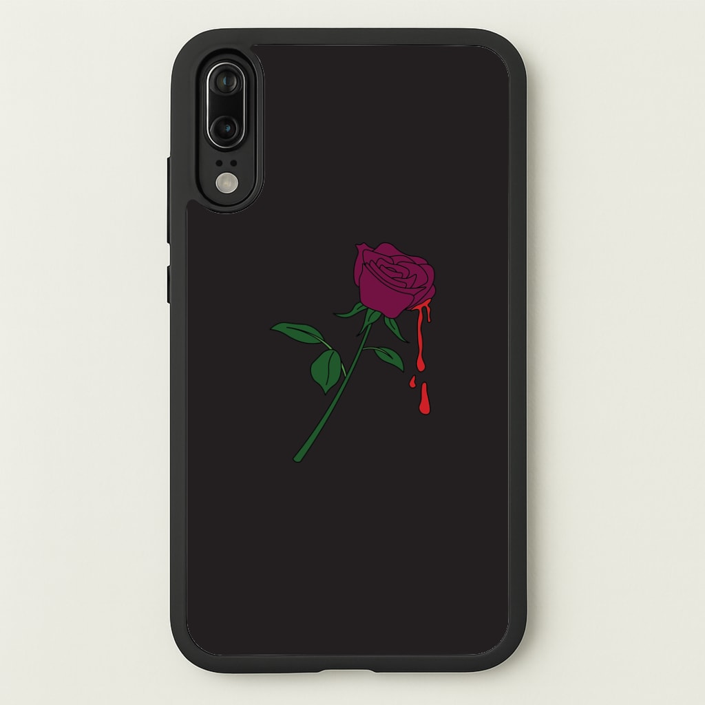 Dark Pink Rose Huawei P20 Case