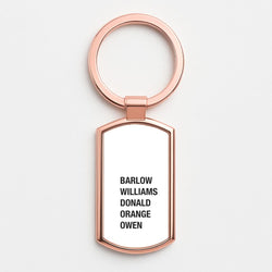 Take Band Members Names Rose Gold Keyring