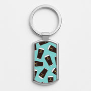 Stout Pint Pattern Luxury Keyring 1