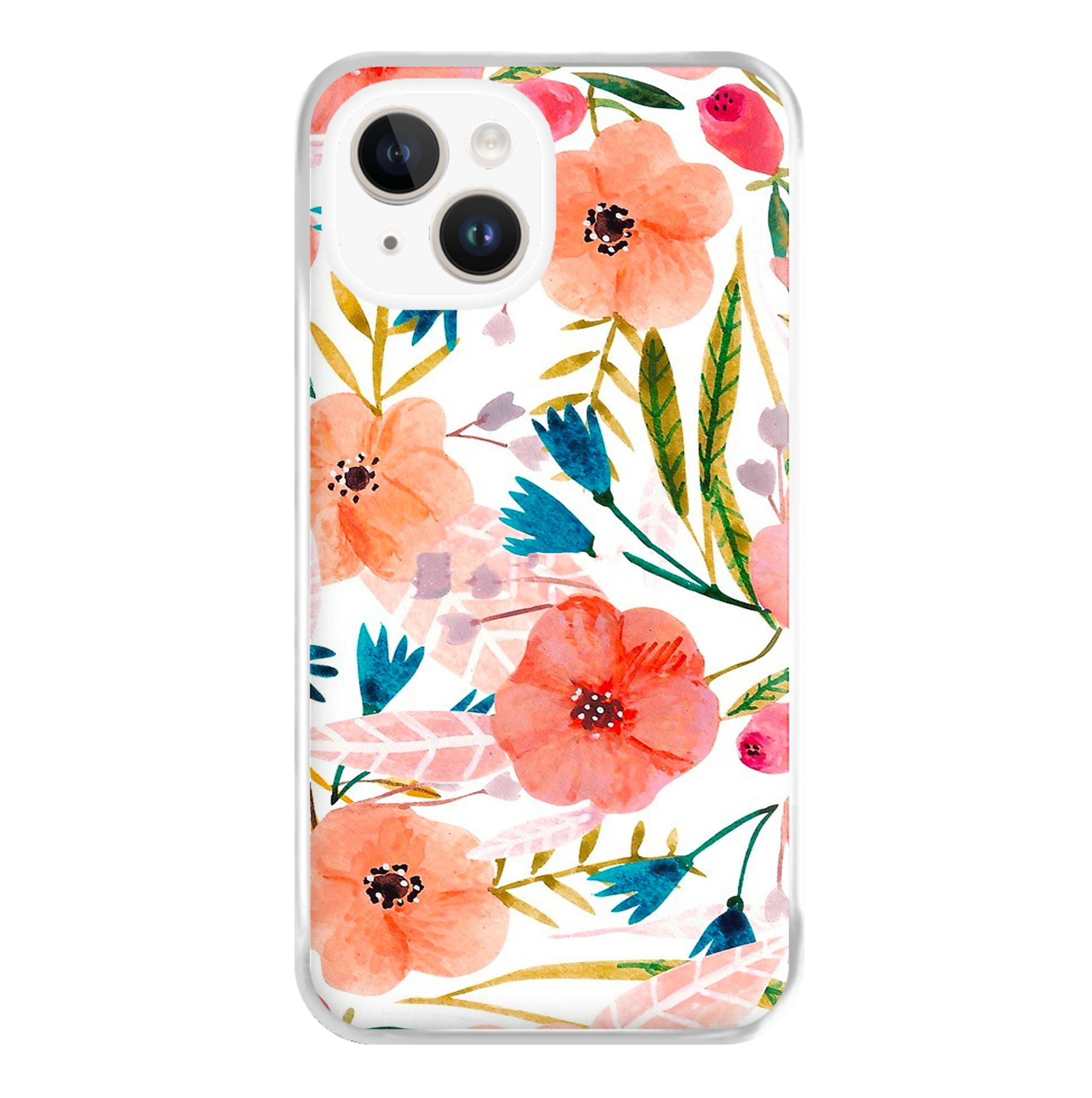 Peach Watercolour Floral Pattern Phone Case