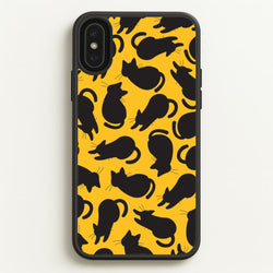 Black Cat Silhouettes Pattern iPhone XS Max Case