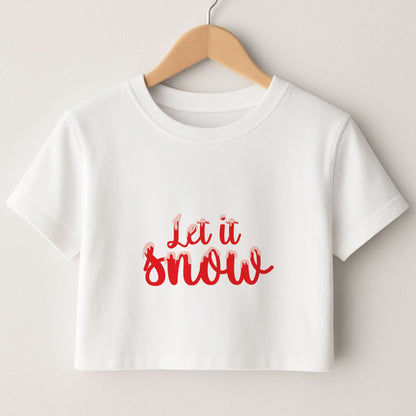 Let It Snow Snowflakes Crop Top