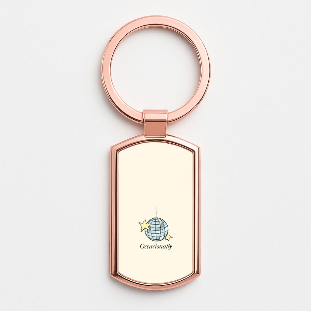 Ocasionally Discoball Rose Gold Keyring