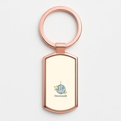Ocasionally Discoball Rose Gold Keyring