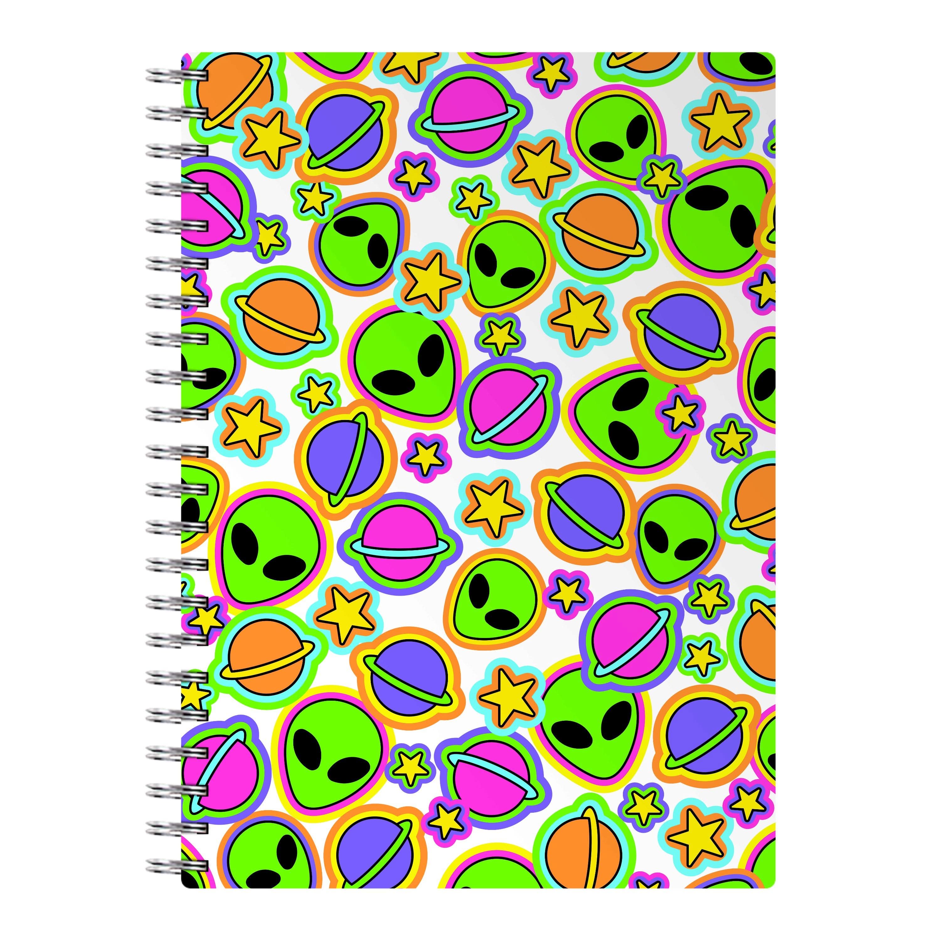 Colourful Aliens And Stars Notebook