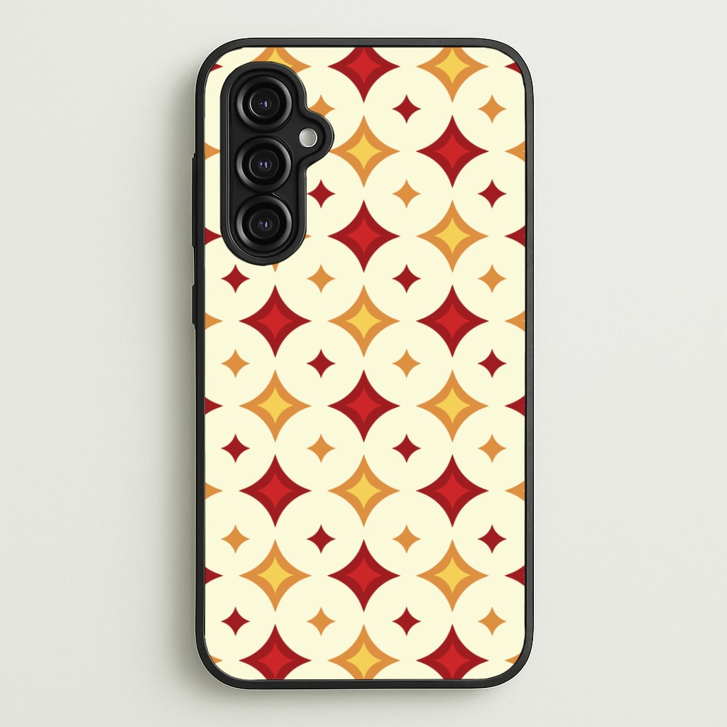 Geometric Christmas Stars Pattern Galaxy A14 Case