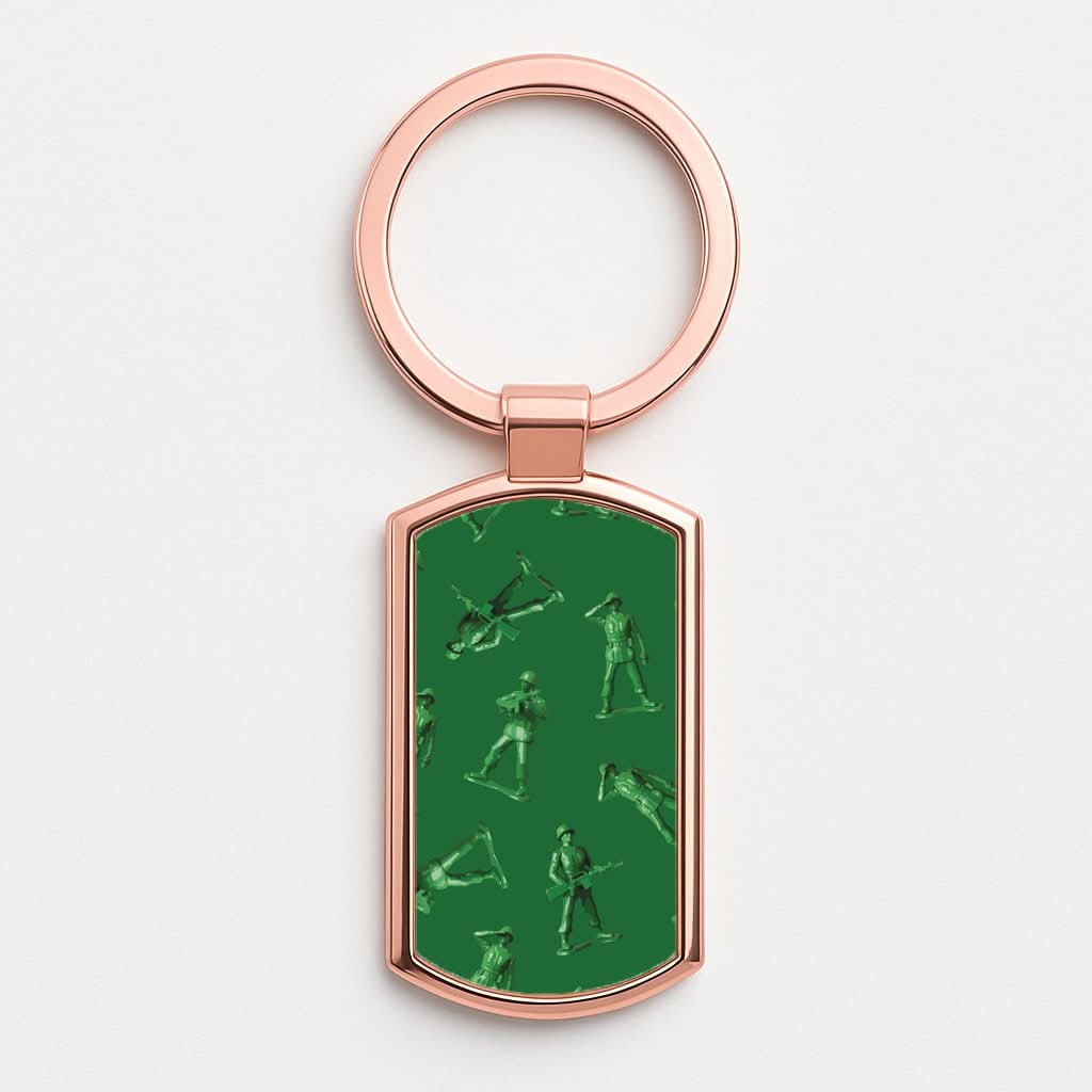Toy Army Soldier Pattern Rose Gold Keyring