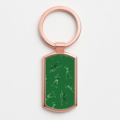 Toy Army Soldier Pattern Rose Gold Keyring