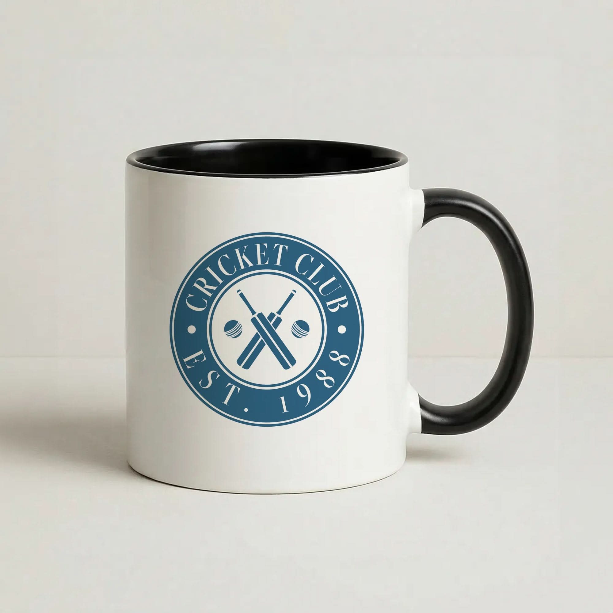 Cricket Badge Black Mug
