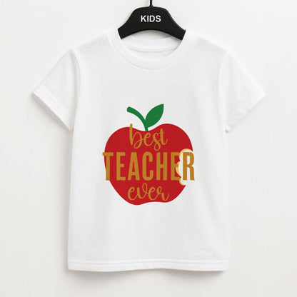 Apple Best Teacher Ever Kids Unisex T-Shirt