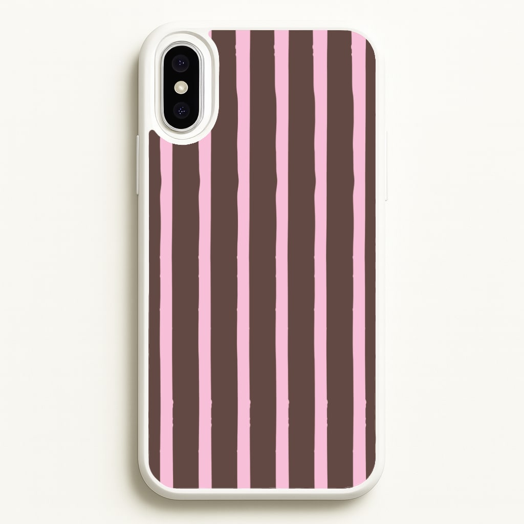 Chocolate & Strawberry Stripes iPhone XS Max Case