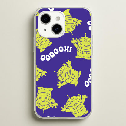 Toy Aliens Silhouette Pattern iPhone 15 Plus Case