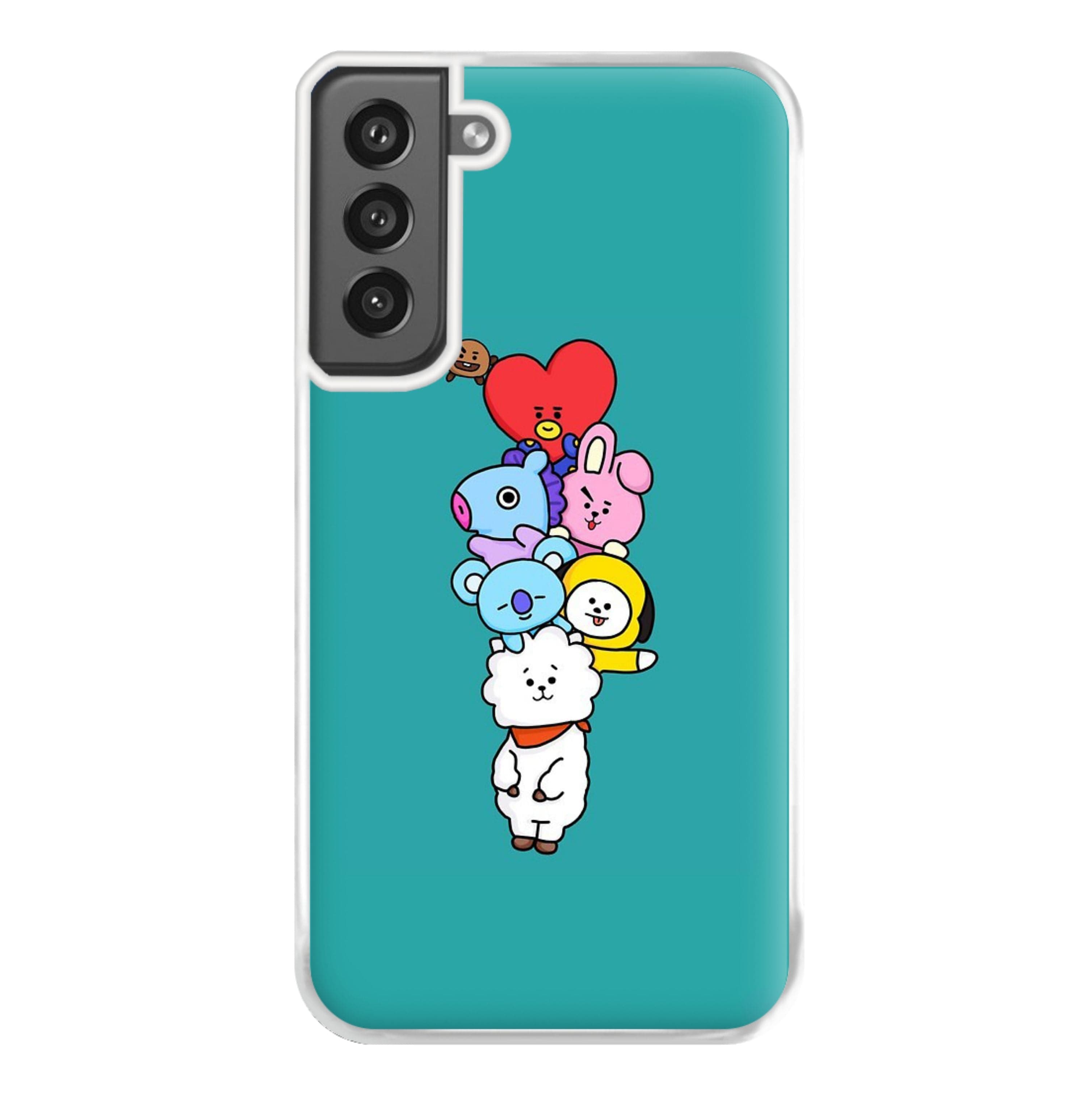 Green BT21 - RJ, Mang, Koya, Chimmy, Cooky, Shooky, Tata - K Pop Phone Case