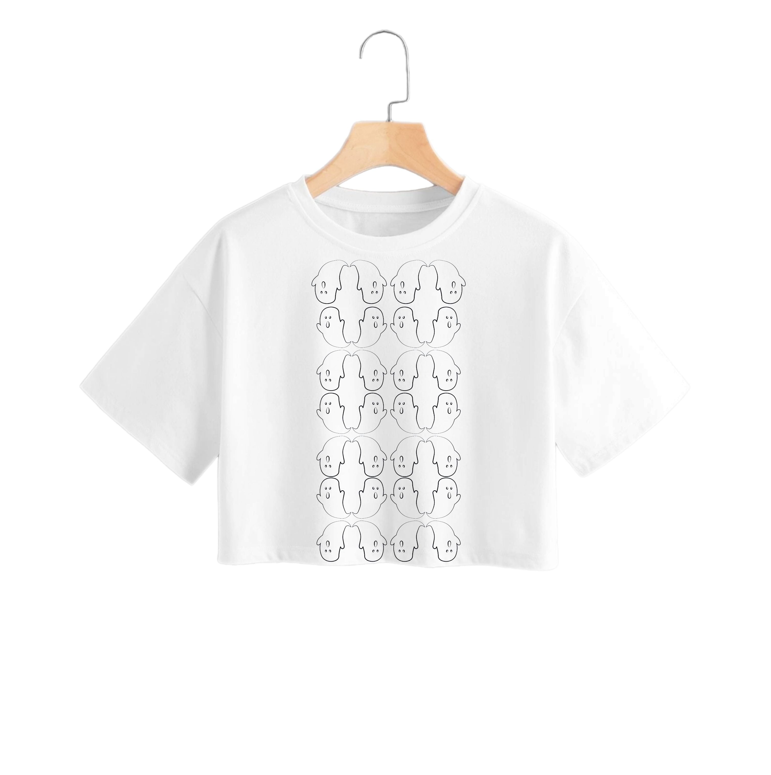 Ghost Pattern - Halloween Crop Top