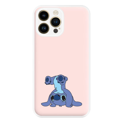 Cute Blue Alien Handstand iPhone 15 Pro Max Case