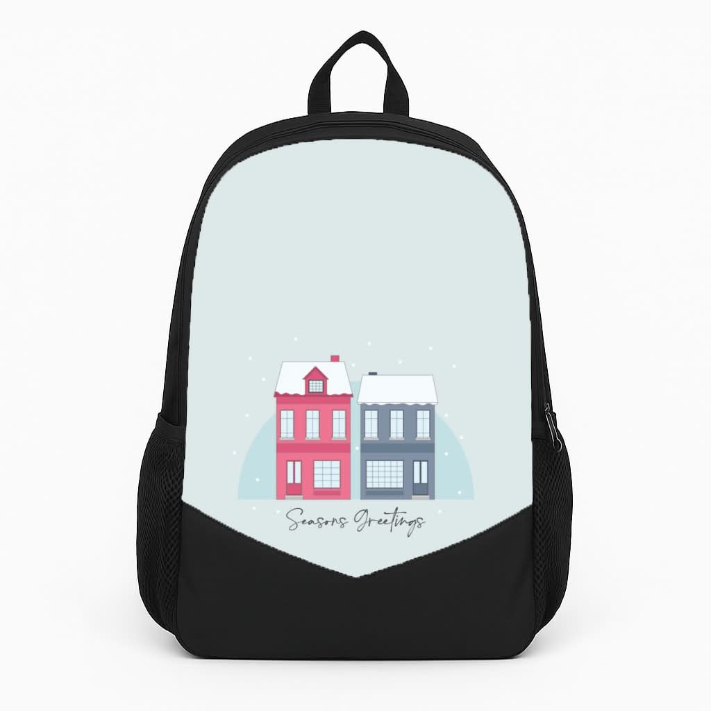 Seasons Greetings Winter Townhouses Backpack