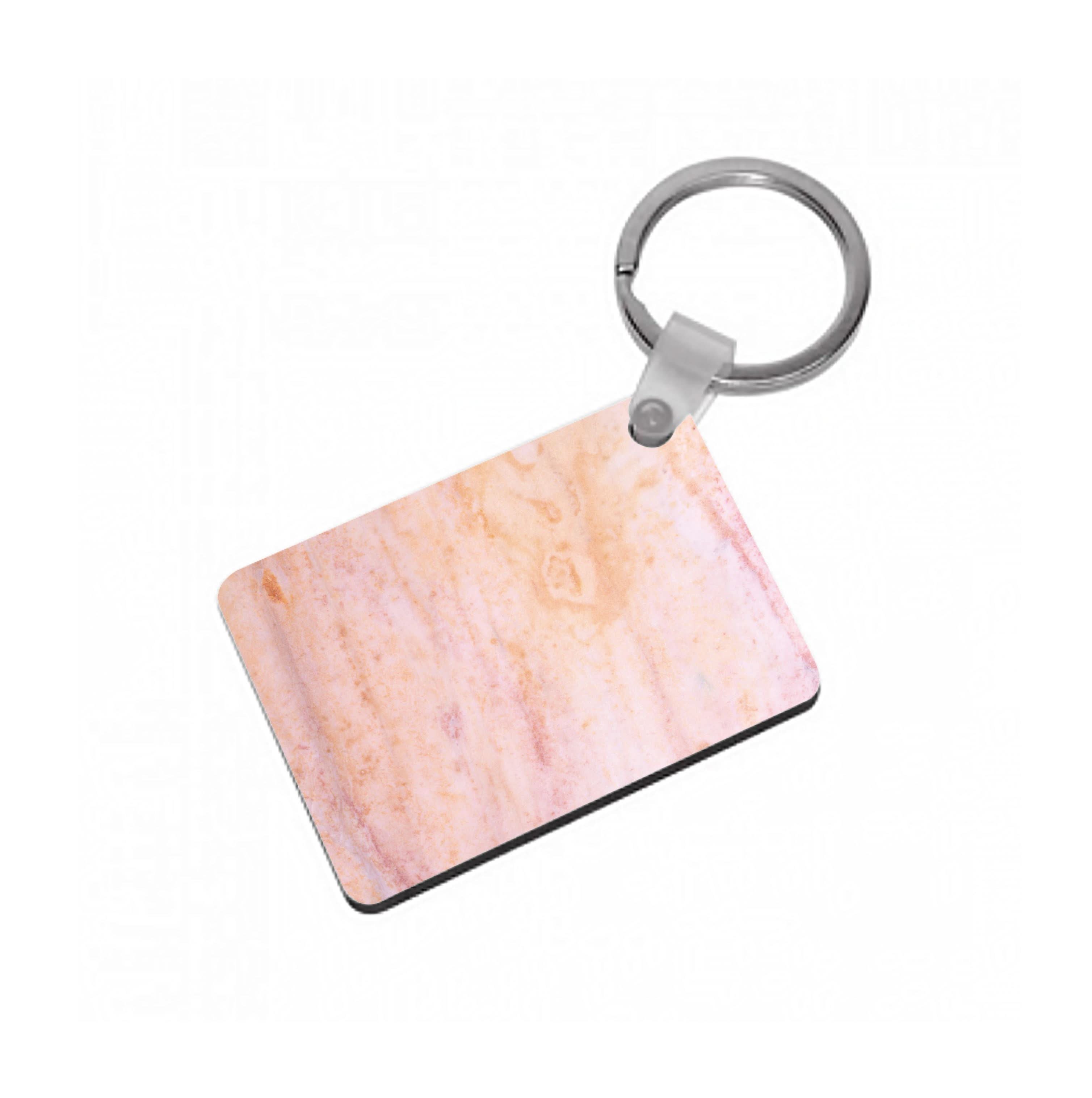 Ombre Rose Gold Marble Keyring