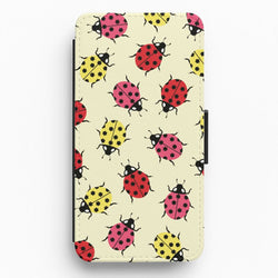  Ladybugs With Flower Spots Pattern Flip / Wallet Phone Case