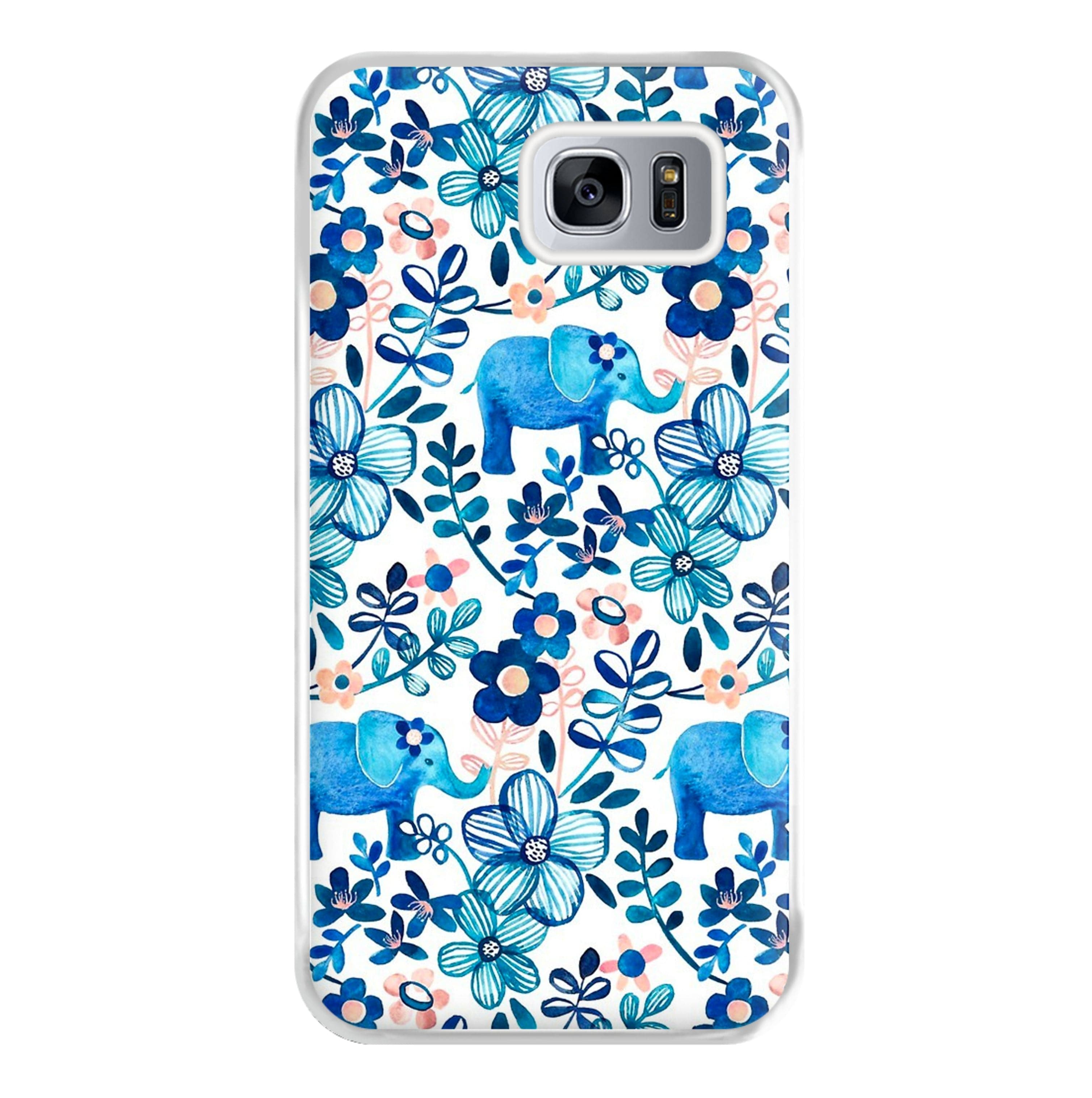 Elephant and Floral Pattern Phone Case