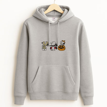 Cartoon Beagle Halloween Costumes Unisex Grey Hoodie