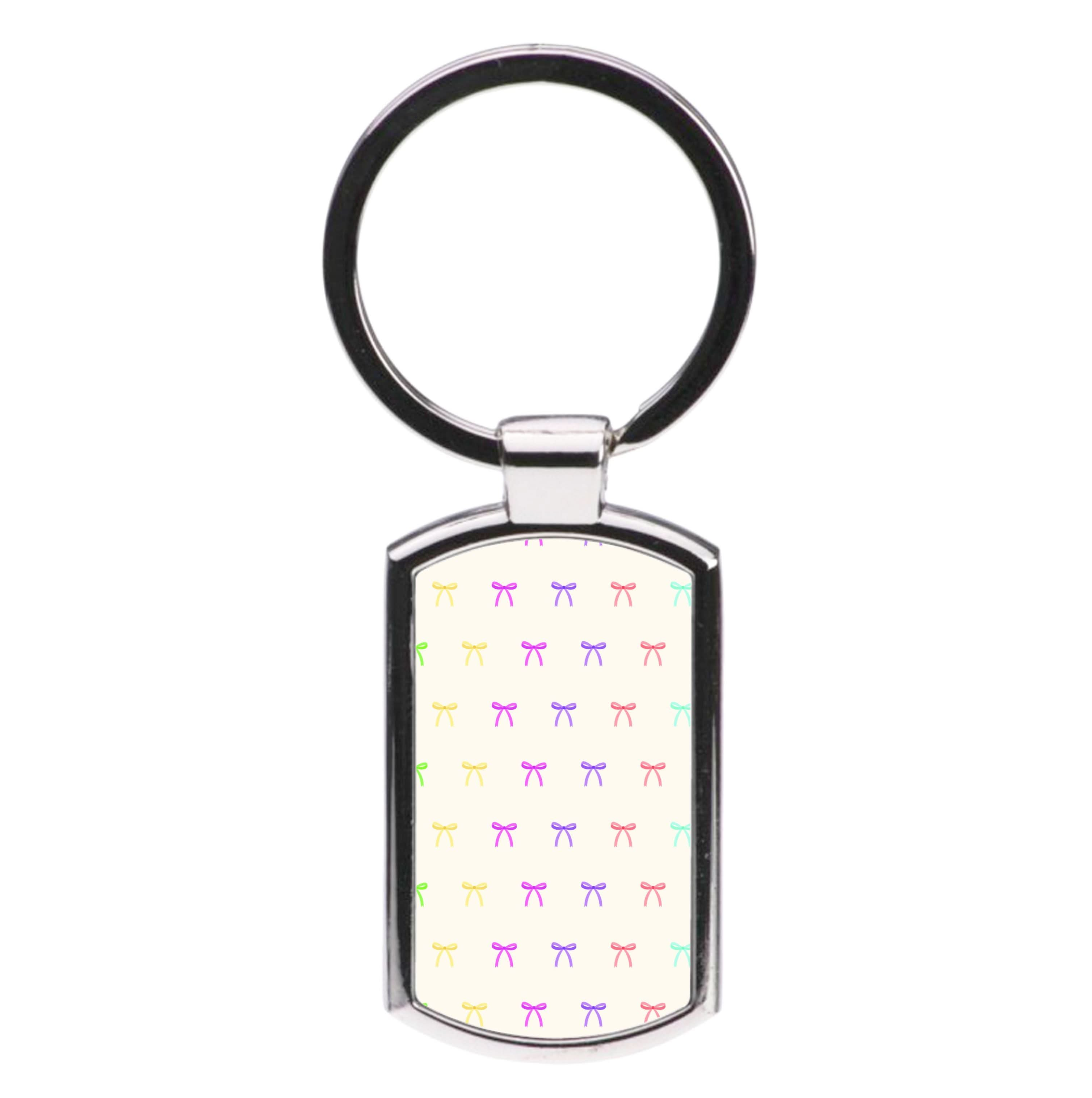 Pastel Ribbons Pattern Luxury Keyring